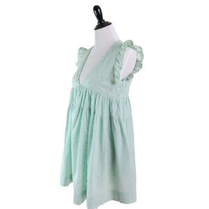 Talulah Size S Hidden Romper Babydoll Dress V Neck Sage Green